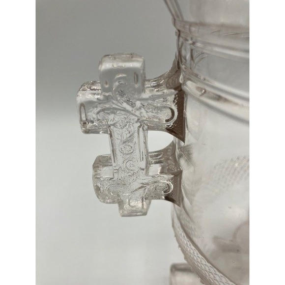 Vintage Clear Pattern Glass LaBelle Queen Anne 3 Footed Sugar Bowl‎ 6"H - Picture 4 of 5